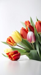 Spring Tulips on the light background