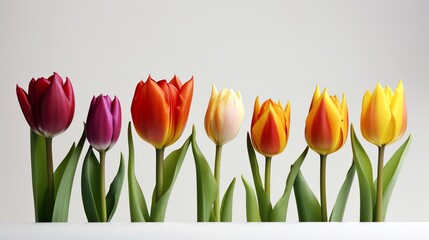 Spring Tulips on the light background