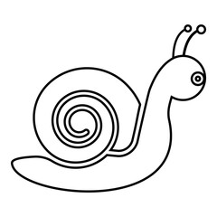 Snail mollusc contour outline line icon black color vector illustration image thin flat style
