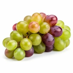 Naklejka na ściany i meble An isolated cluster of grapes on a white background Generative AI