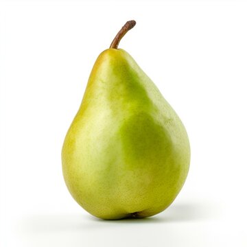 An isolated single pear on a white background Generative AI