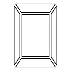 Template picture rectangular contour outline line icon black color vector illustration image thin flat style