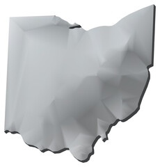 Ohio state of US map 3D map isolated with transparency