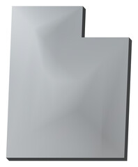 Utah state of US map 3D map isolated with transparency