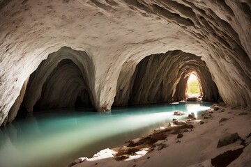 big underground cave, generative art by A.I