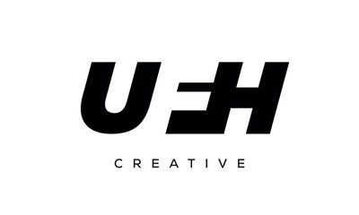 UFH letters negative space logo design. creative typography monogram vector	