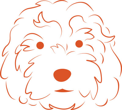 Goldendoodle dog face drawing