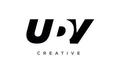 UDV letters negative space logo design. creative typography monogram vector	