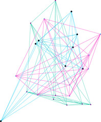 An abstract transparent node network design.