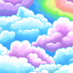 rainbow and clouds illustrations