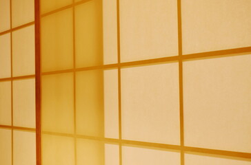 Japanese paper and wooden wall in room