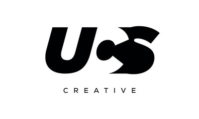 UCS letters negative space logo design. creative typography monogram vector	