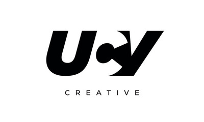 UCV letters negative space logo design. creative typography monogram vector	