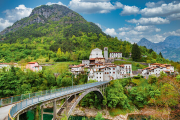 Scenic alpine village in Pordenone, Italy