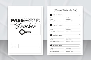 Password Tracker Logbook for KDP interior. Password Tracker Logbook template design for KDP Interior template
