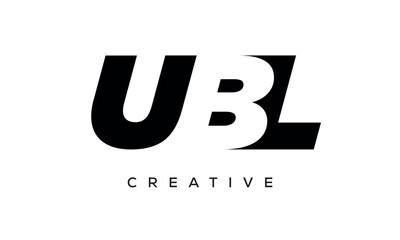 UBL letters negative space logo design. creative typography monogram vector	