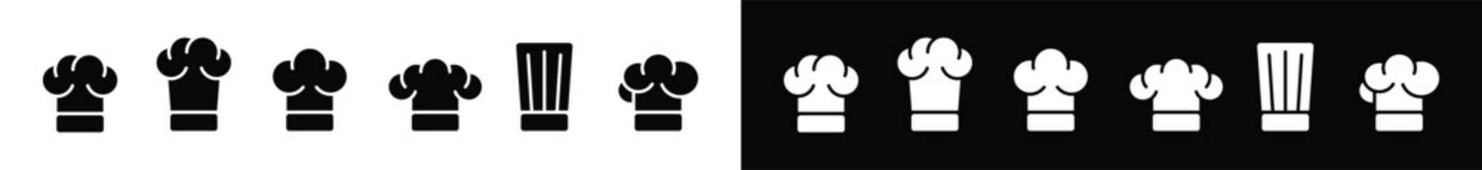 Chef hat icon set. Restaurant sign and symbol. A chef's hat icon collection in flat style. Vector illustration