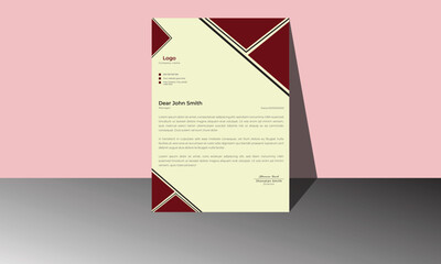 Professional letterhead template for a business identity with a simple design.