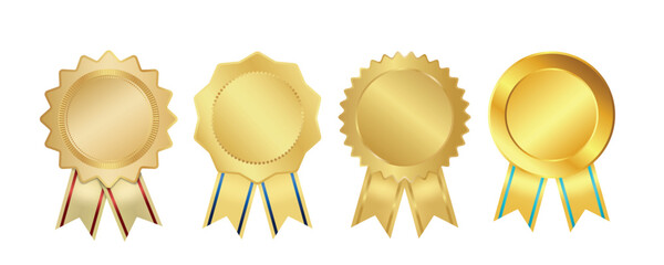 premium quality seal or label flat vector icon. gold color