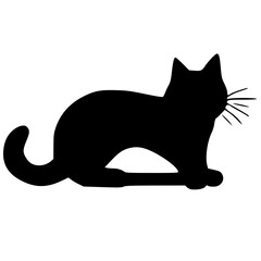 black and white of cat shape