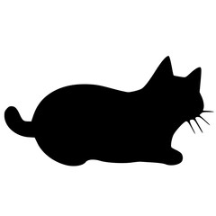black and white of cat shape