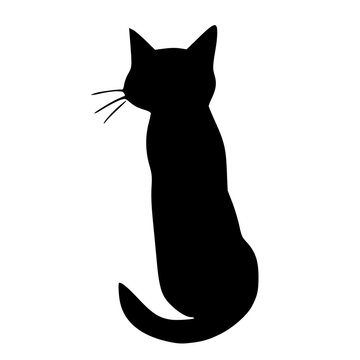 black and white of cat shape