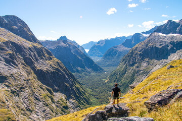 views of fiordland national park in new zealand - obrazy, fototapety, plakaty