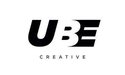UBE letters negative space logo design. creative typography monogram vector	