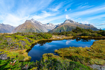 Naklejka na ściany i meble views of fiordland national park in new zealand