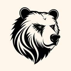 Bear vector for logo or icon, drawing Elegant minimalist style,abstract style Illustration