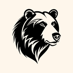 Bear vector for logo or icon, drawing Elegant minimalist style,abstract style Illustration