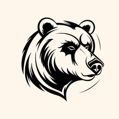 Bear vector for logo or icon, drawing Elegant minimalist style,abstract style Illustration