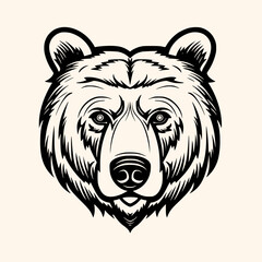 Bear vector for logo or icon, drawing Elegant minimalist style,abstract style Illustration