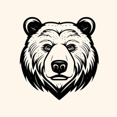 Bear vector for logo or icon, drawing Elegant minimalist style,abstract style Illustration