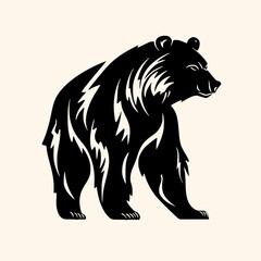 Bear vector for logo or icon, drawing Elegant minimalist style,abstract style Illustration