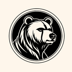 Bear vector for logo or icon, drawing Elegant minimalist style,abstract style Illustration