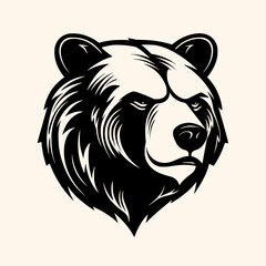 Bear vector for logo or icon, drawing Elegant minimalist style,abstract style Illustration
