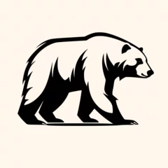 Foto op Canvas Bear vector for logo or icon, drawing Elegant minimalist style,abstract style Illustration © Nazar