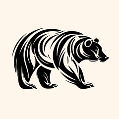 Bear vector for logo or icon, drawing Elegant minimalist style,abstract style Illustration