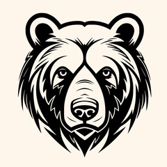 Bear vector for logo or icon, drawing Elegant minimalist style,abstract style Illustration