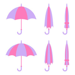 色々なパターンの傘のイラストセット