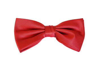 Stylish red bow tie isolated on white background.