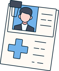 Medical Record History Informetion Data Case Report Healthcare Colored Outline