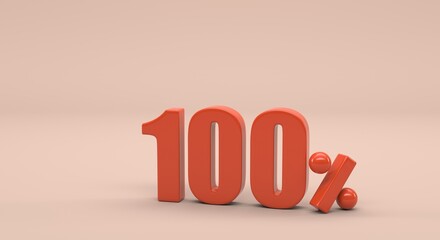 100, 100%, discount background, percentage, discount flyer, % (3d illustration)
