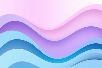 Abstract wave in paper cut style on blue, pink and purple colours