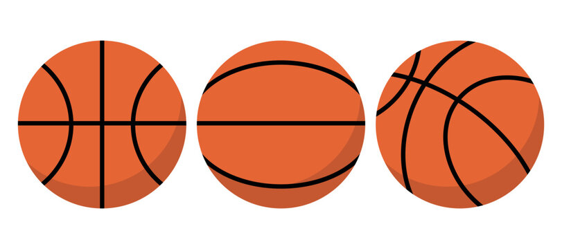 Basketball ball flat icons set. Vector illustration.