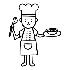 chef cook profession vector.
Suitable for food and beverage character.