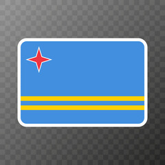 Aruba flag, official colors and proportion. Vector illustration.