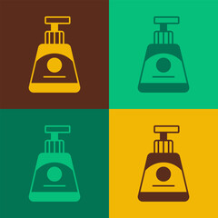 Pop art Cream or lotion cosmetic tube icon isolated on color background. Body care products for woman. Vector