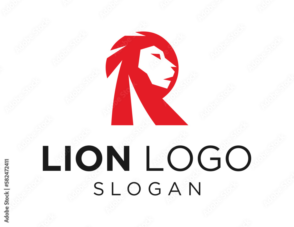 Poster logo design about lion on a white background. made using the coreldraw application.